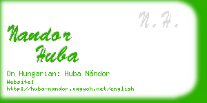 nandor huba business card